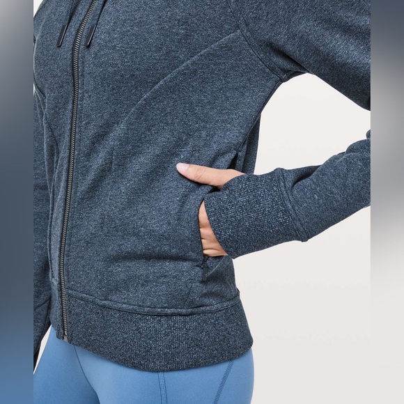 Lululemon✨Huddle & Hustle Full Zip Hoodie Lined✨Heathered Speckled Jet Blue✨8 - Picture 3 of 14